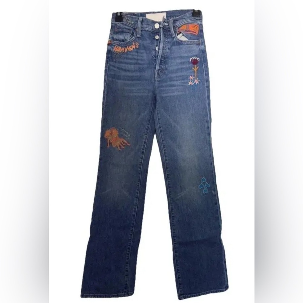 MOTHER The Rambler Sneak jeans in Running With Scissors size 28 like new